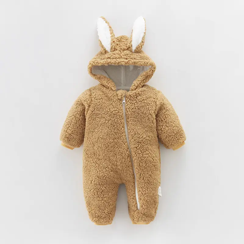 Baby Rabbit Ears Hooded Warmth Suit Grey - Image 3