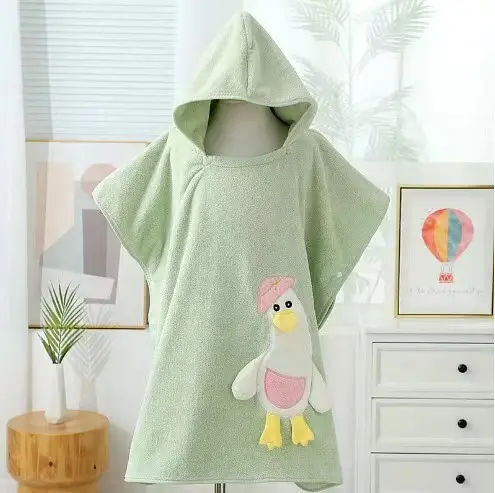 Spot Duck Hooded Bath Towel for Kids Fleece