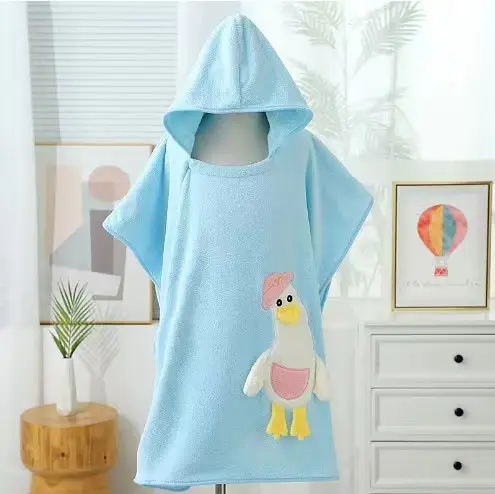 Spot Duck Hooded Bath Towel for Kids Fleece