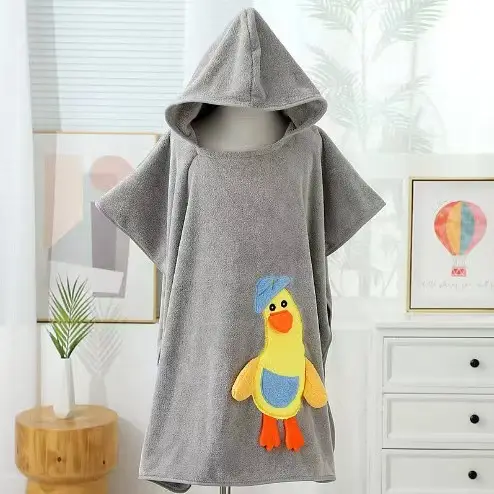Spot Duck Hooded Bath Towel for Kids Fleece