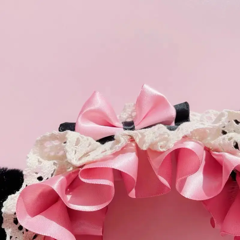 Lolita Cat Ears Hair Band Red Lace Headband