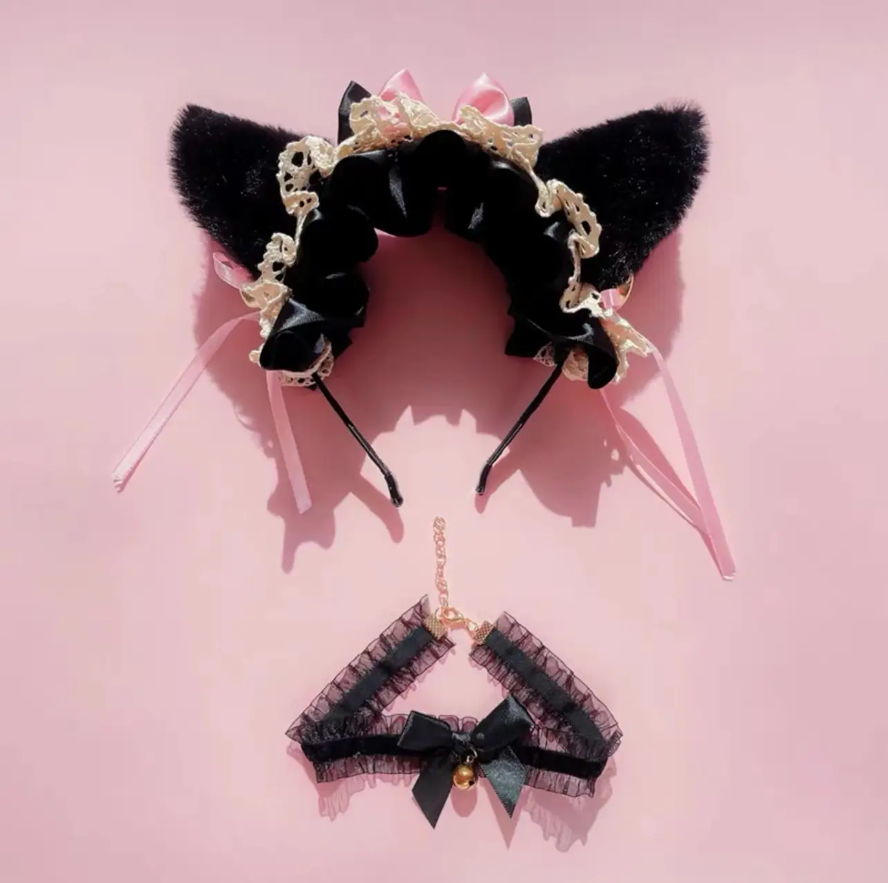 Lolita Cat Ears Hair Band Red Lace Headband