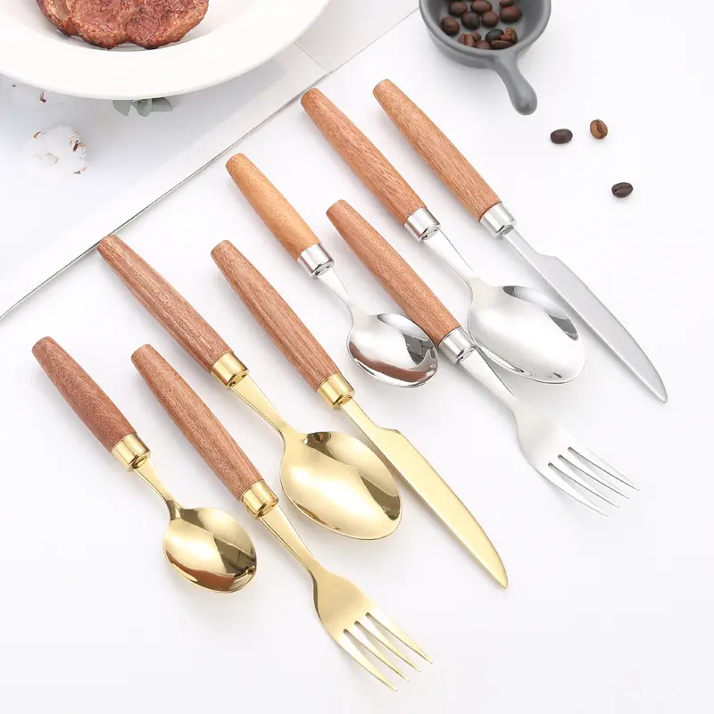 Cross-border Japanese 304 Stainless Steel Knife Set with Wooden Handles - Image 11