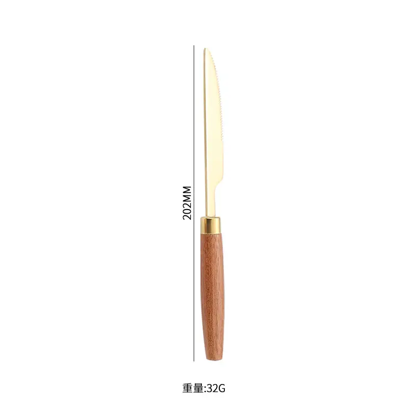 Cross-border Japanese 304 Stainless Steel Knife Set with Wooden Handles - Image 7