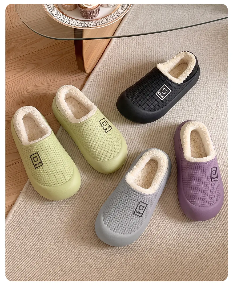 Eva waterproof cotton slippers women's winter bag with plush warm non-slip men's household cotton shoes men's winter wholesale — feature 20