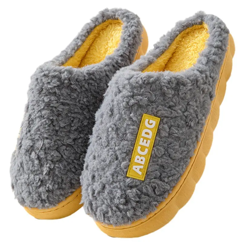 Wholesale New Cotton Slippers Women's Autumn and Winter Home Indoor Household Thick Bottom Non-slip Warm Maomao Moon Slippers for Men
