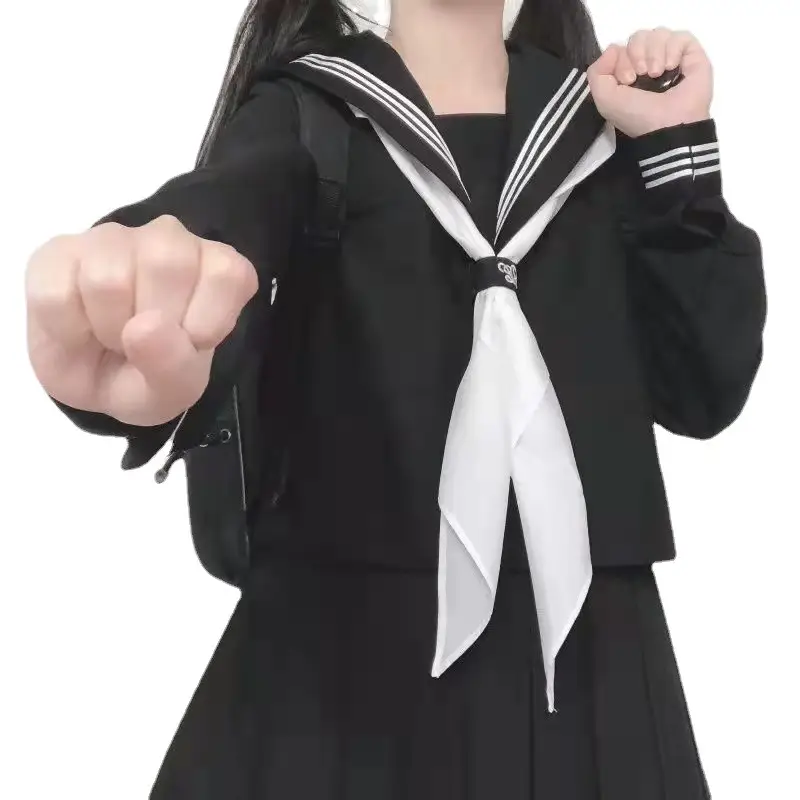 Japanese School Uniform Black Sailor Tie Top Women - Image 9