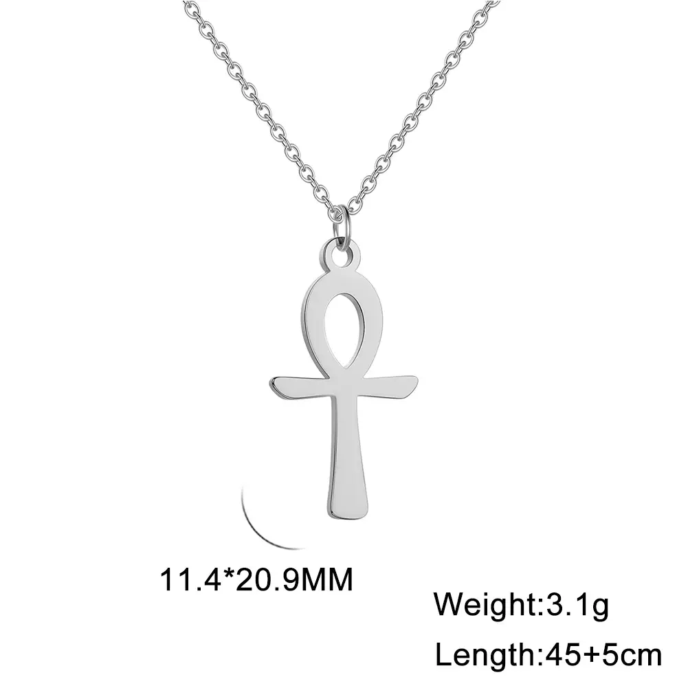 Titanium Steel Cross-Border Necklace with Hathor Pendant - Image 6