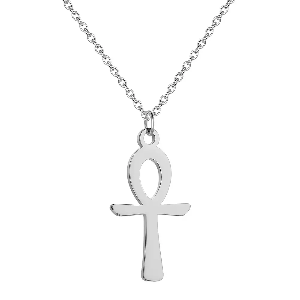 Titanium Steel Cross-Border Necklace with Hathor Pendant - Image 2