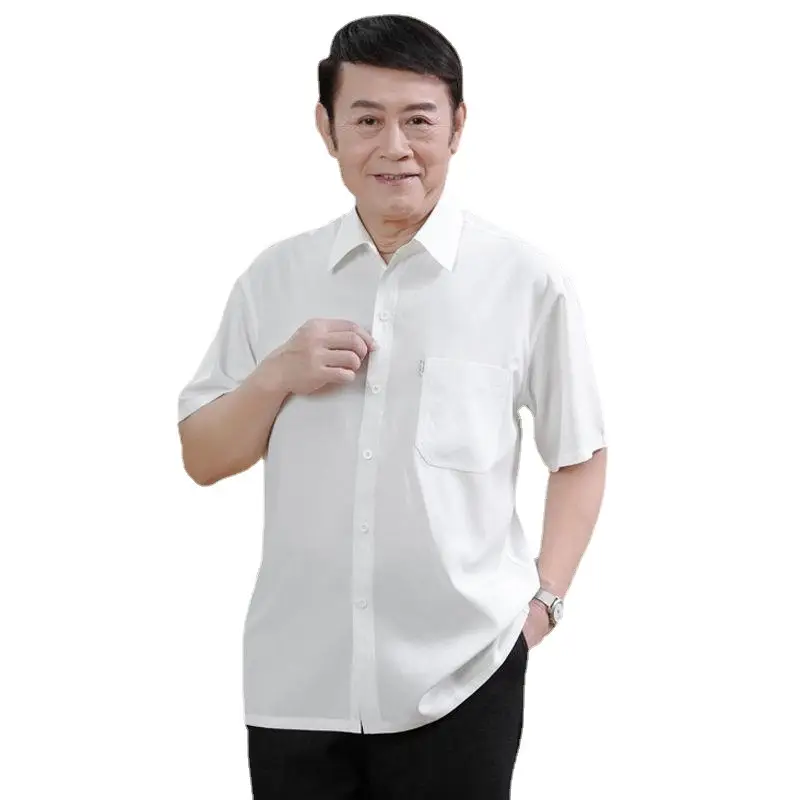 Men's Short Sleeve Thin Chiffon Shirt Grey 60+ - Image 10