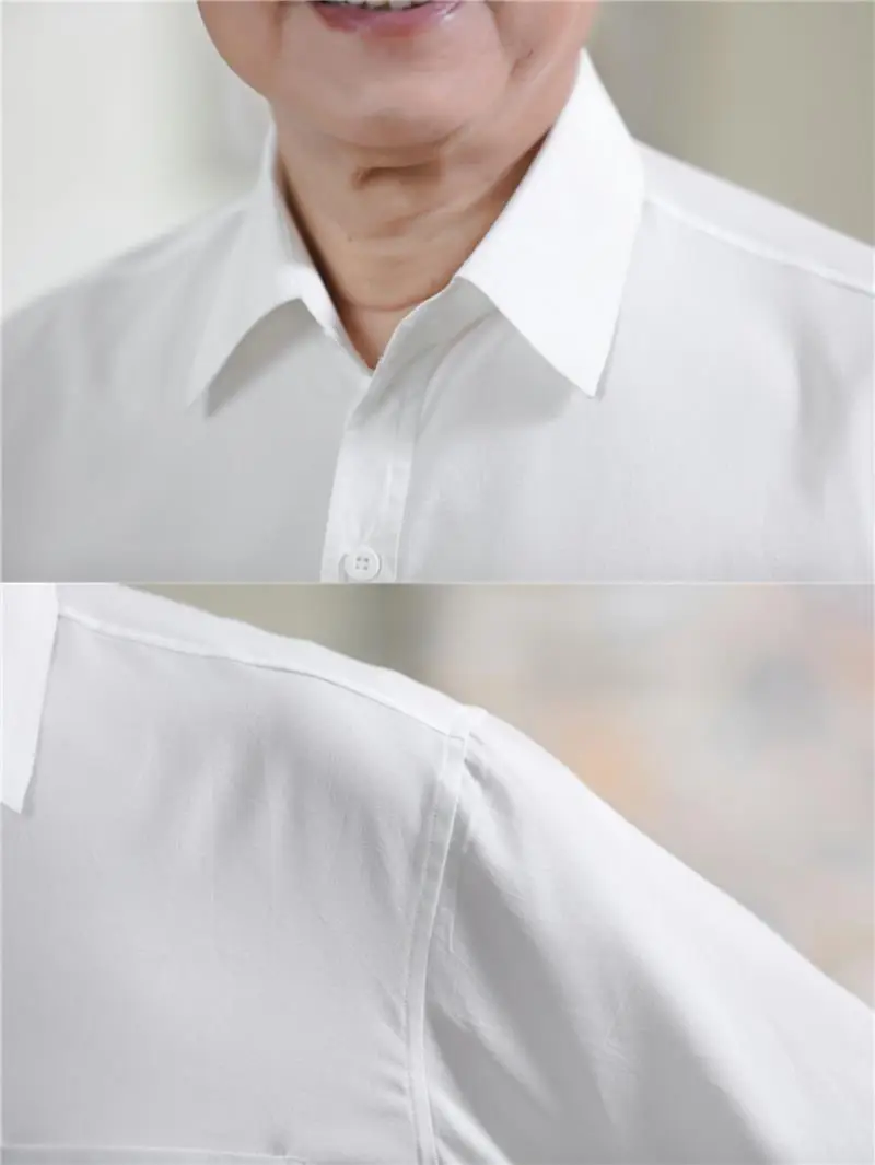Men's Short Sleeve Thin Chiffon Shirt Grey 60+ — feature 10