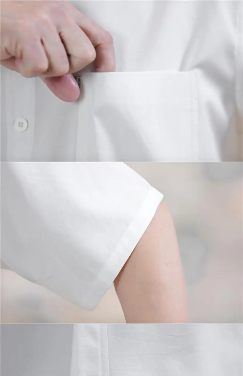 Men's Short Sleeve Thin Chiffon Shirt Grey 60+ — feature 11
