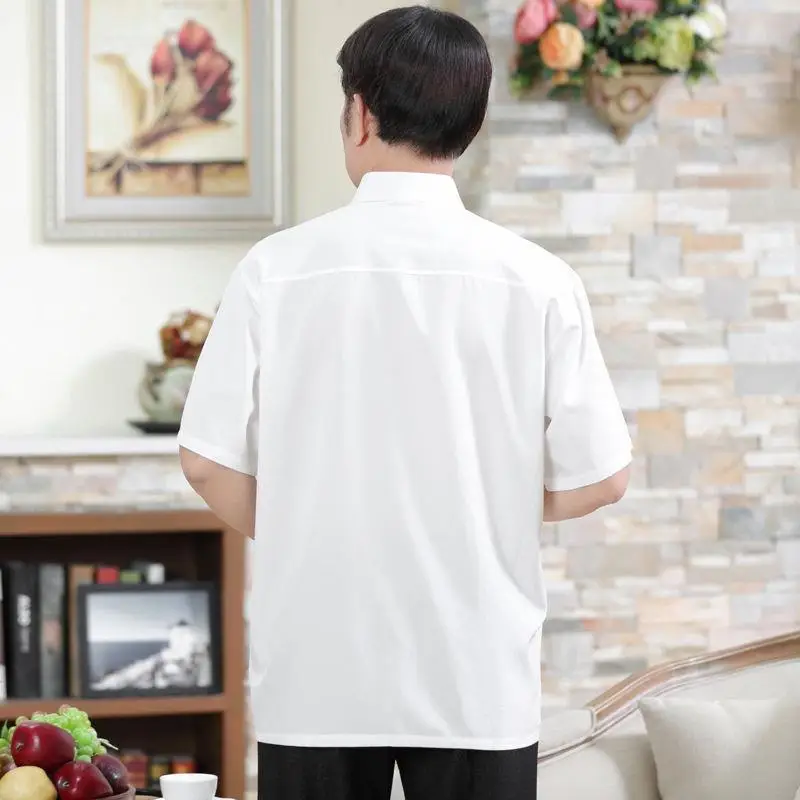 Men's Short Sleeve Thin Chiffon Shirt Grey 60+ — feature 5