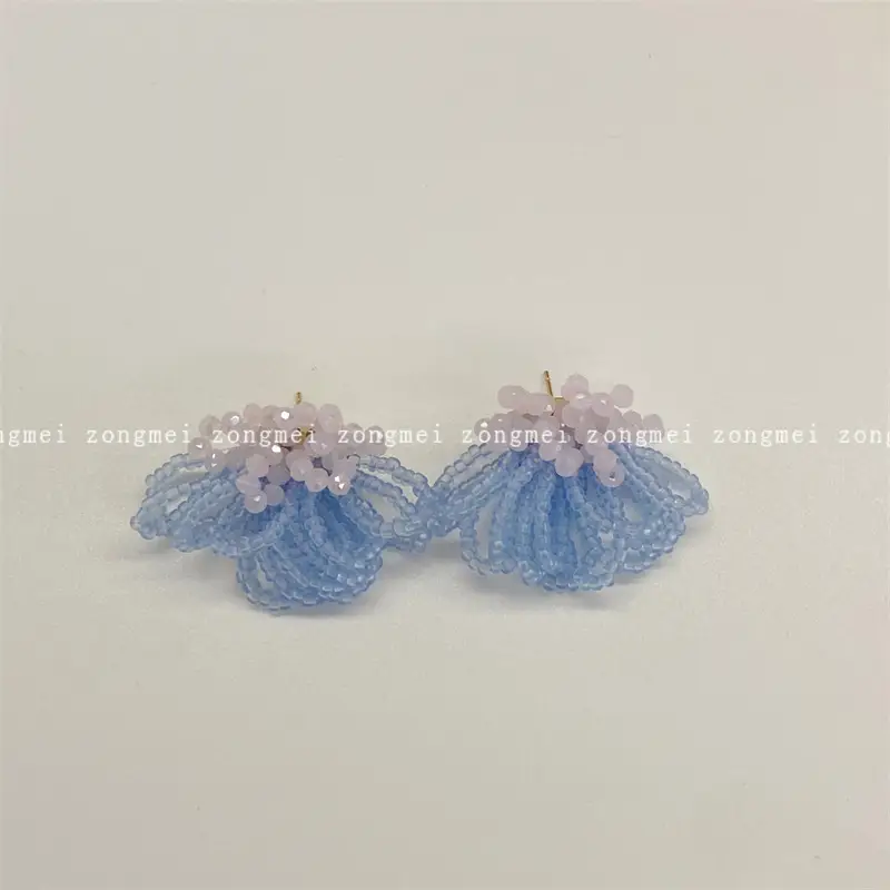 Castle Peak Fog 925 Silver Ear Clip with Crystal Tassel