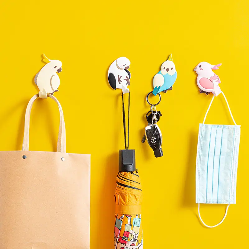 Cartoon Parrot Magnetic Hook Sticker for Home Decor