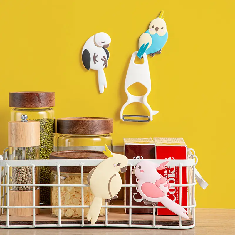 Cartoon Parrot Magnetic Hook Sticker for Home Decor