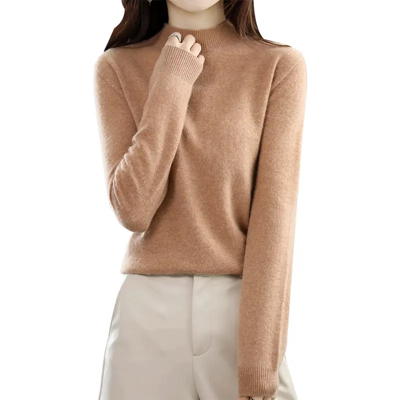 Women Black Knit Half Turtleneck Pullover Winter Warm - Image 16