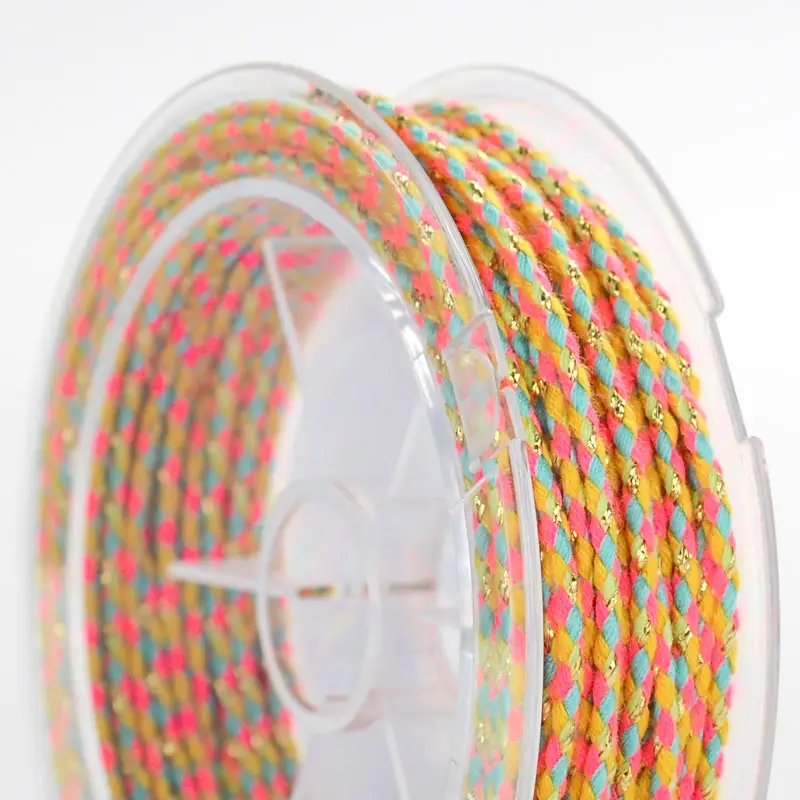Multicolored Braided Cotton Rope for DIY Crafts