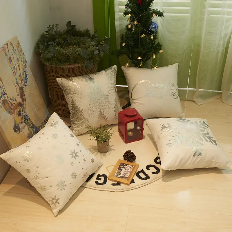2025 New Christmas Hot Silver Snowflake Pillow Cover - Image 6