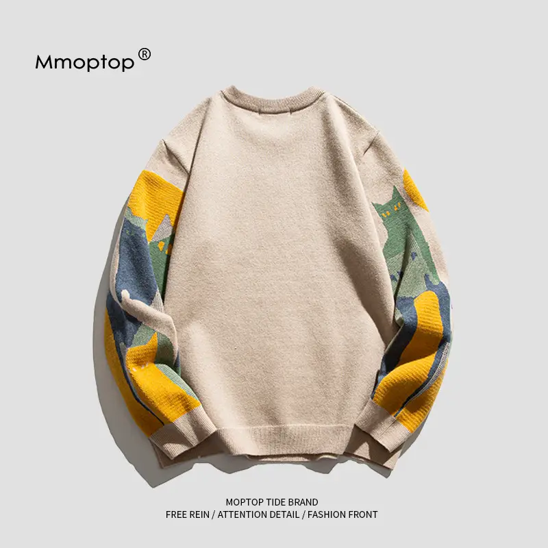 Men's Momo Top Graphic Sweatshirt Black Yellow Green
