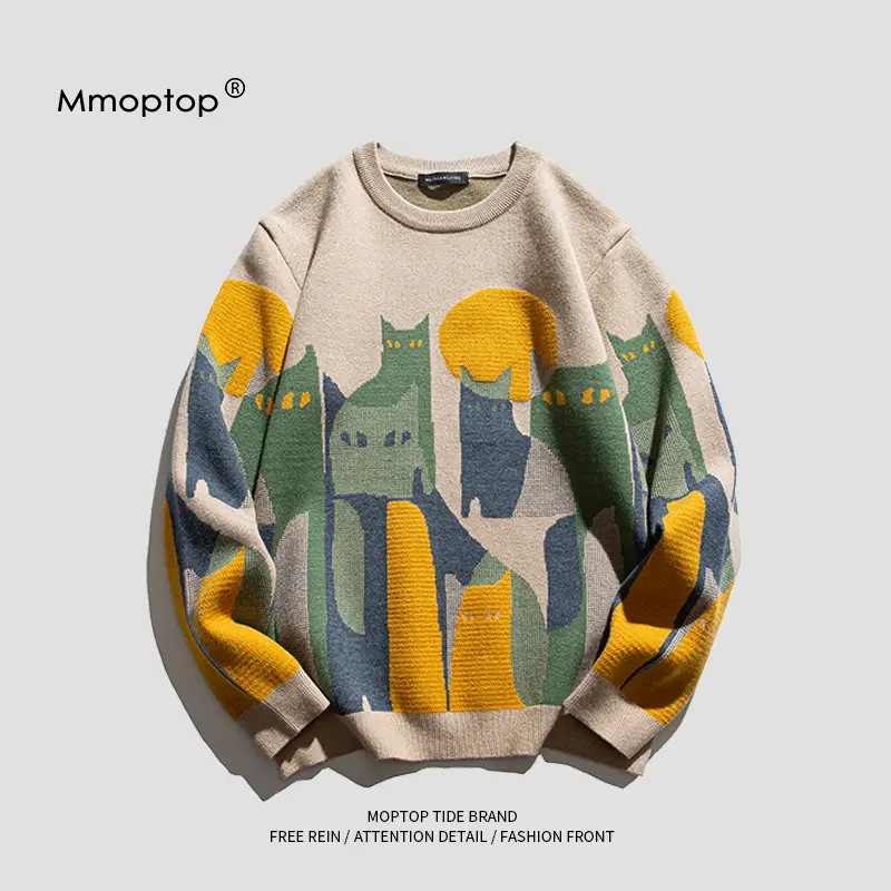 Men's Momo Top Graphic Sweatshirt Black Yellow Green