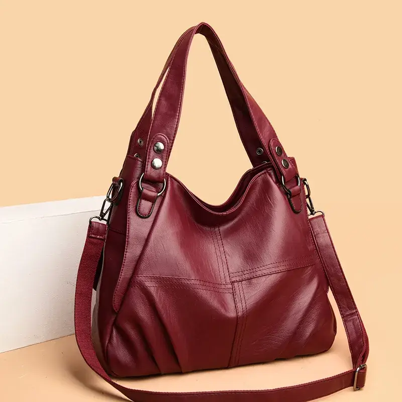 Women's Purple Leather Shoulder Bag 2025 - Image 13