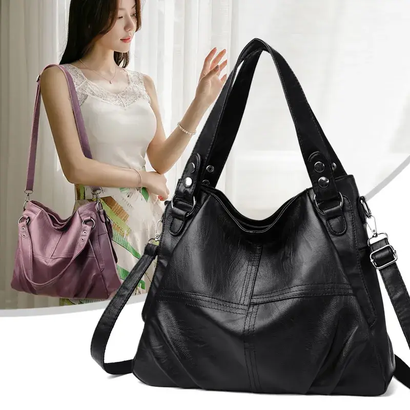 Women's Purple Leather Shoulder Bag 2025 - Image 9