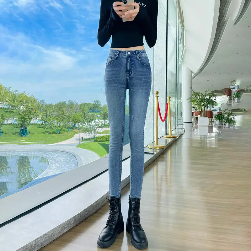 Dark Blue Slimming Jeans Women High Waist Fleece Lined 2024 - Image 2
