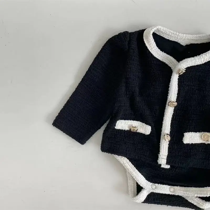 Korean Style White Black Baby Suit Spring Autumn Warm - Image 7