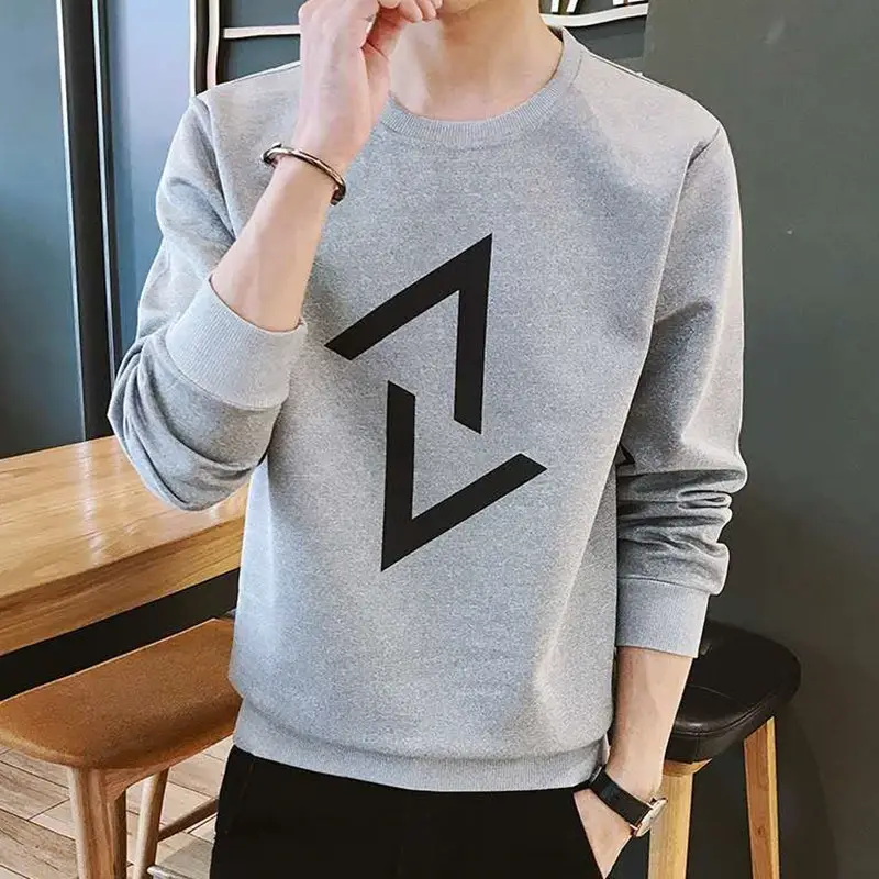Men Green Graphic Long Sleeve Crew T-Shirt - Image 13