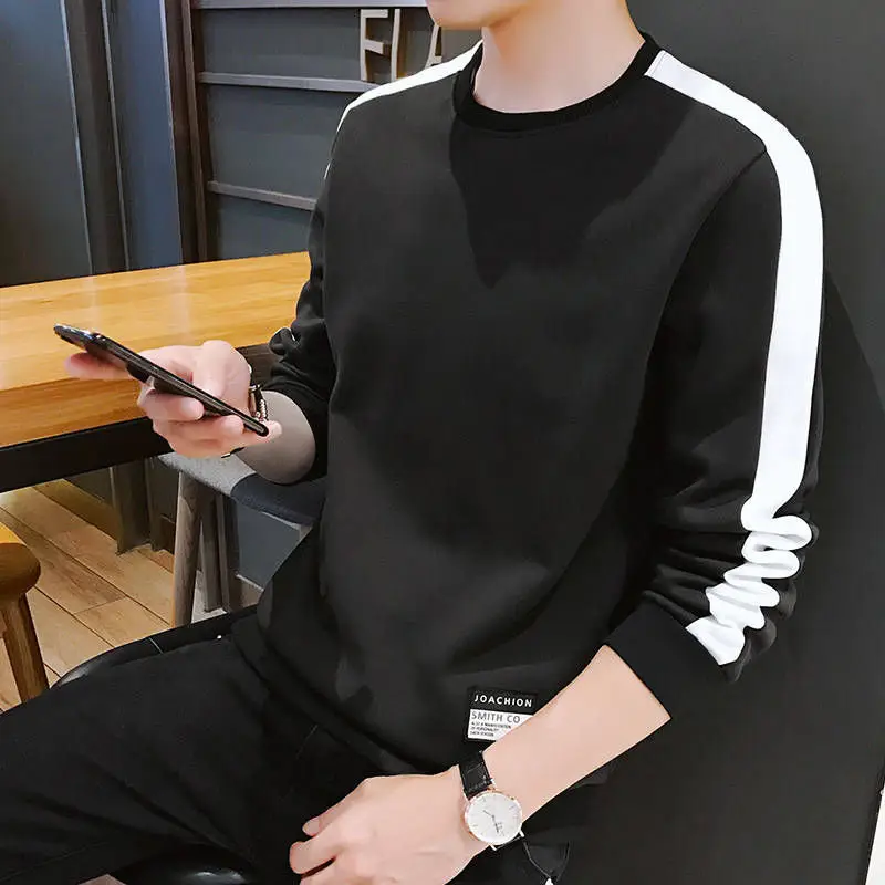 Men Green Graphic Long Sleeve Crew T-Shirt - Image 6