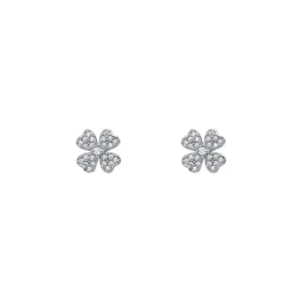 S925 Sterling Silver Lucky Four-leaf Clover Earrings for Women - Image 6