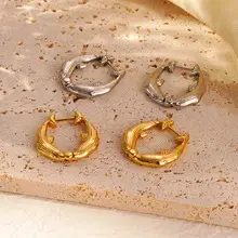 Twisted Stainless Steel C-Shape Earrings Set — feature 7
