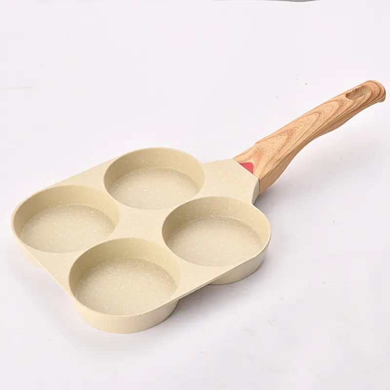 Temperature-sensitive four-hole egg pan (beige)
