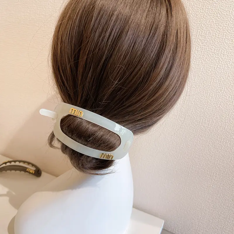 French Style Oval Clamp Hairpin for Women
