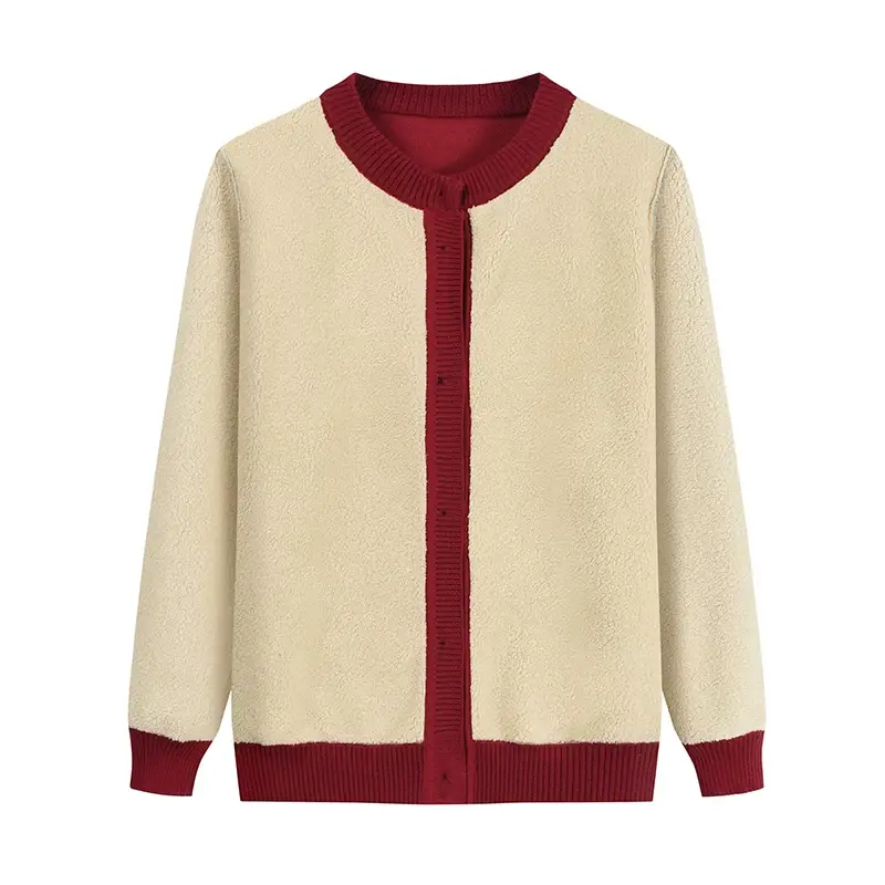 Autumn & Winter Cardigan Sweater for Elderly Women Thickened Warm Wool — feature 27