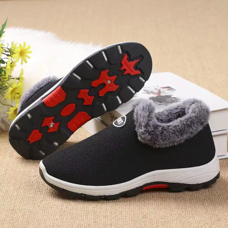 Women's 2022 Velvet Winter Walking Shoes Maroon