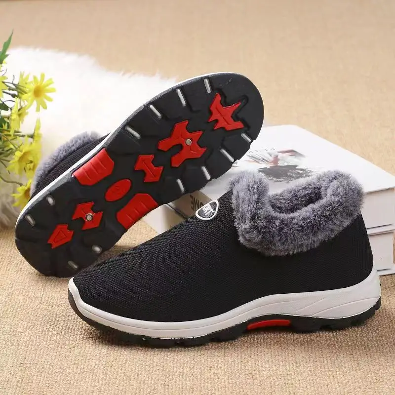 Women's 2022 Velvet Winter Walking Shoes Maroon — feature 4
