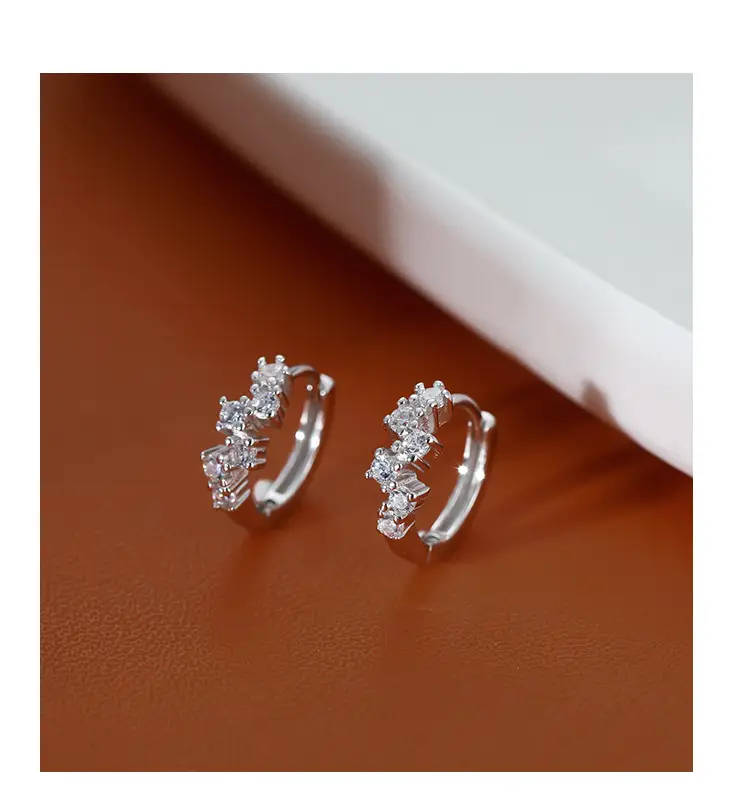 Women's Zircon Ring Earrings 2024 Trendy White Gold — feature 19