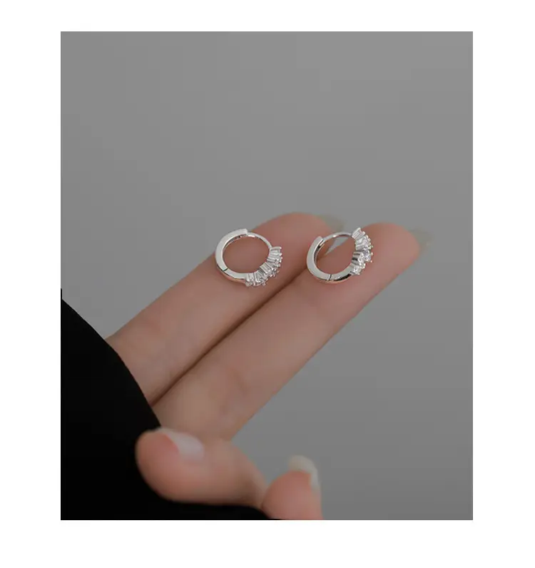 Women's Zircon Ring Earrings 2024 Trendy White Gold — feature 22