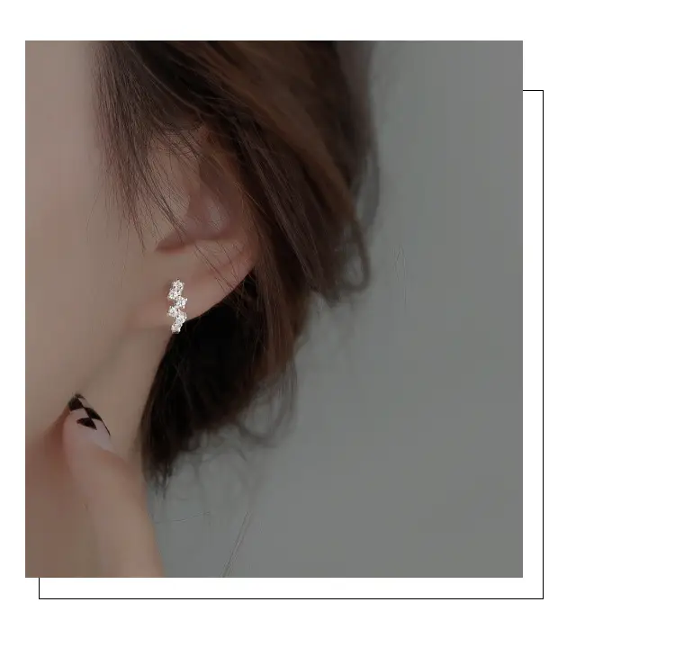 Women's Zircon Ring Earrings 2024 Trendy White Gold — feature 24
