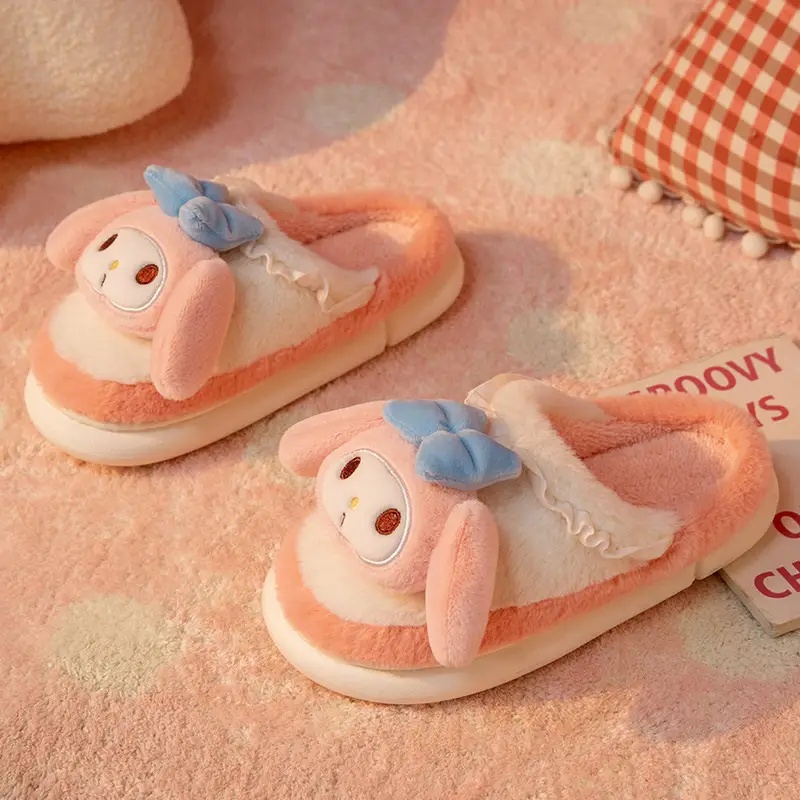 Sanrio Cotton Dog Slippers for Women New Autumn Winter Warm Non-Slip - Image 8