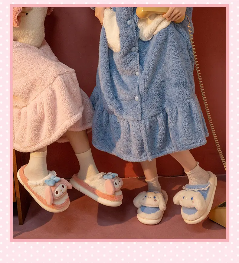 Sanrio Cotton Dog Slippers for Women New Autumn Winter Warm Non-Slip — feature 10