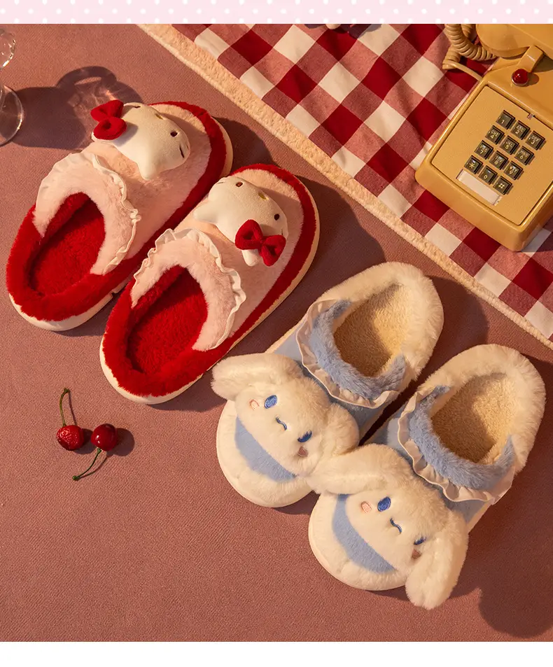 Sanrio Cotton Dog Slippers for Women New Autumn Winter Warm Non-Slip — feature 11