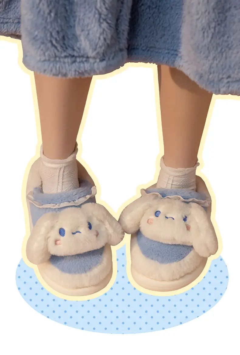 Sanrio Cotton Dog Slippers for Women New Autumn Winter Warm Non-Slip — feature 7