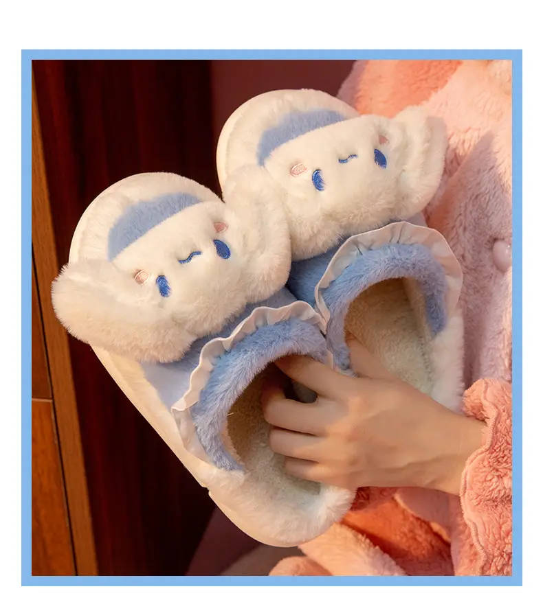 Sanrio Cotton Dog Slippers for Women New Autumn Winter Warm Non-Slip — feature 8