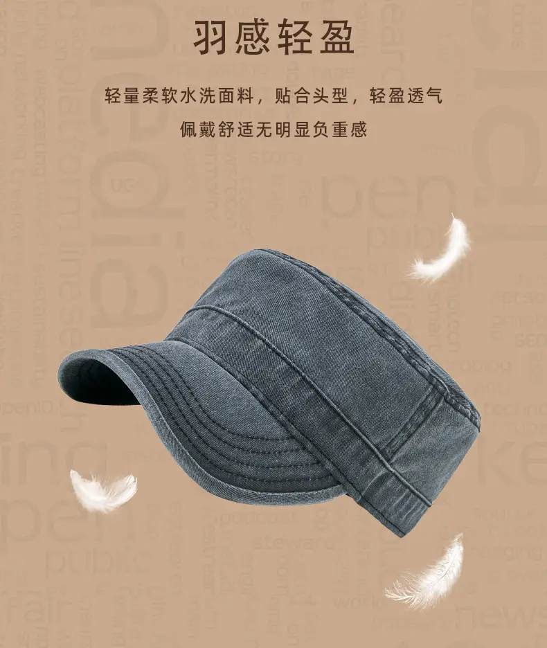 Men's Blue Denim Baseball Cap Retro Large Head — feature 13