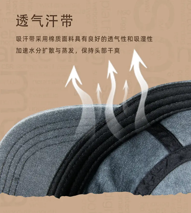 Men's Blue Denim Baseball Cap Retro Large Head — feature 14