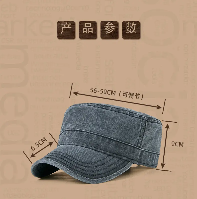 Men's Blue Denim Baseball Cap Retro Large Head — feature 22