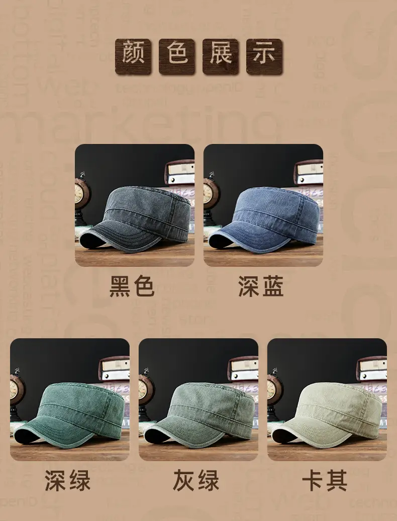 Men's Blue Denim Baseball Cap Retro Large Head — feature 25